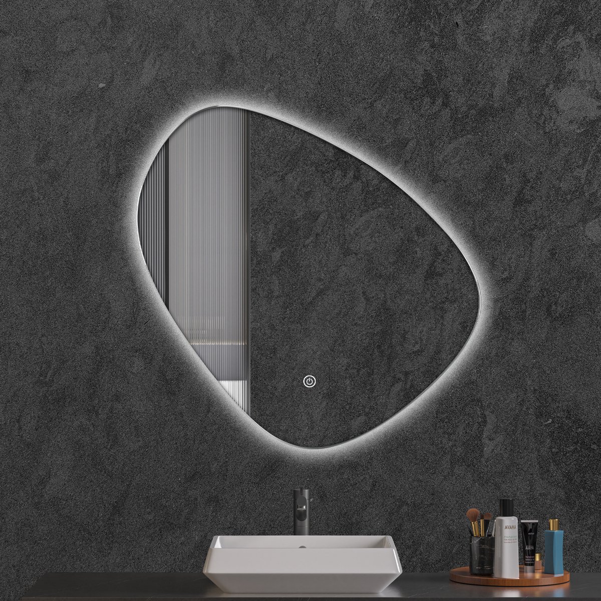 Miroir lumineux de salle de bain LED tactile anti-buée 40x70 CM