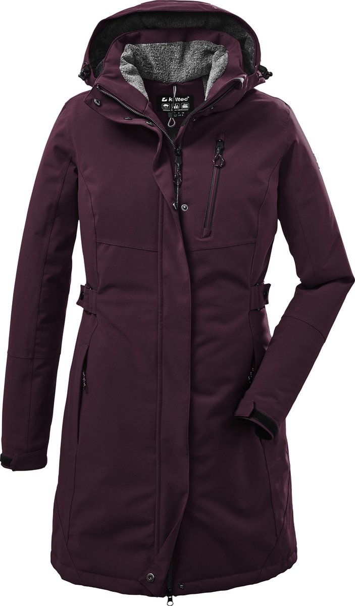 killtec dames Functionele parka/parka met afritsbare capuchon KOW 303 WMN PRK, dunkelweinrot, 38, 41815-000