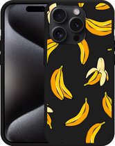 Cazy Hoesje Zwart geschikt voor iPhone 15 Pro Banana