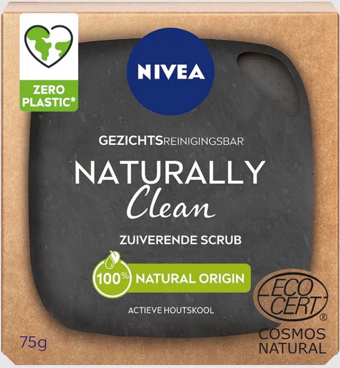 NIVEA x12 Naturally Clean Face Bar Zuiverende Scrub 75 gr