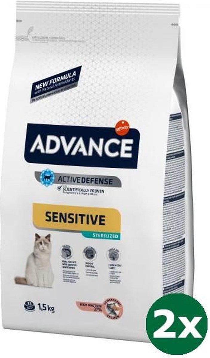 Advance Advance cat sterilized sensitive salmon kattenvoer 2x 1,5 kg