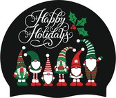 Silicone Badmuts met Kerstdesign - "Happy Holidays"