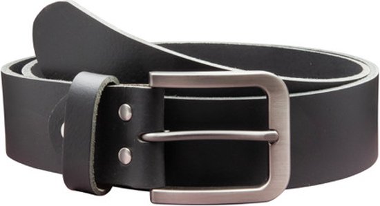 Riem, 4 cm breed, gemaakt van Full Grain Runderleer degelijk en stoer , kleur zwart maat 105