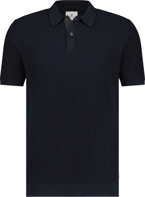 State of Art - Polo Tricoté Marine - Coupe Regular - Polo Homme Taille 4XL