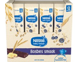 Nestlé Baby fruitreep bosbes - tussendoortje - met fruit & granen - babyvoeding 12+ maanden - 20 repen