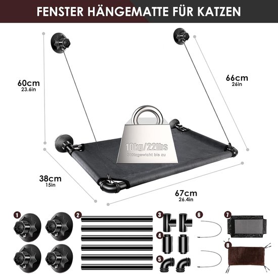 Zelfverwarmende Deken Voor Katten Cat Lounge Stoel: Comfortal Venster Voor Het Raam, D Voor Kattenhangmat Voor Raam