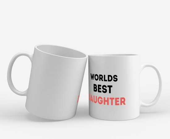 Akyol - tasse à café meilleure fille du monde - tasse à thé - Fille - la meilleure fille - cadeau d'anniversaire - anniversaire - cadeau - cadeau pour fille - articles fille - cadeau - cadeau - cadeau - contenu 350 ML