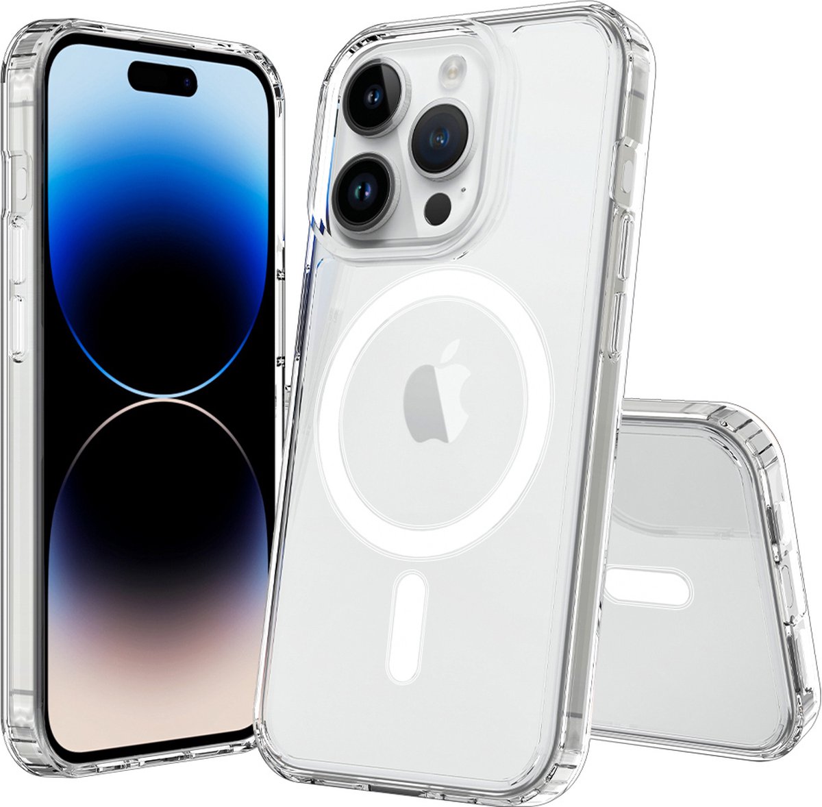 iPhone 15 Pro transparant telefoonhoesje clearcase met MagSafe magnetisch opladen, CE-keurmerk en schokdemper air-cushions