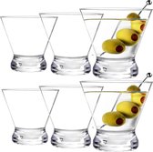 Set van 6 plastic martiniglazen, onbreekbare martini-bekers van 300 ml, martini-glazen zonder steel
