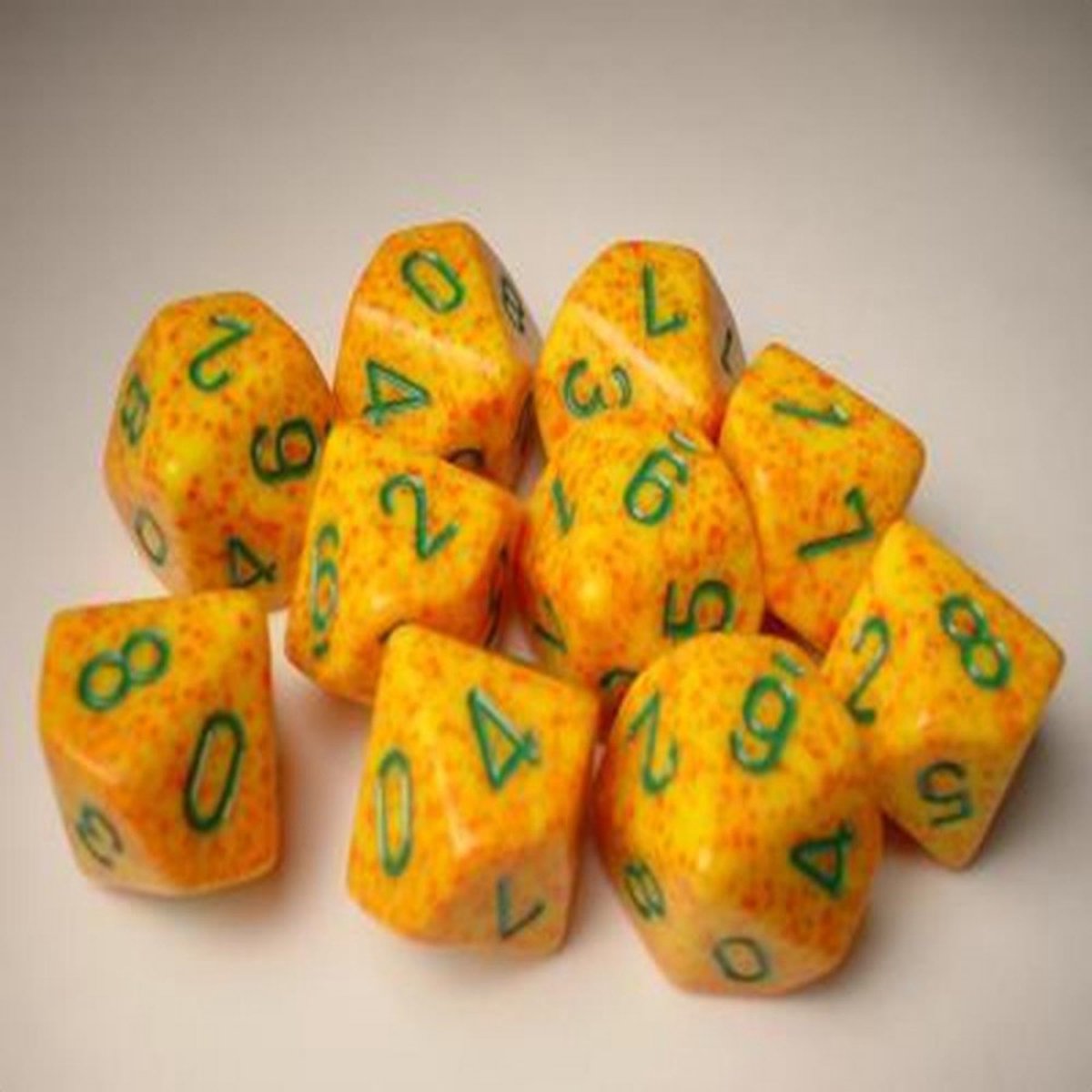 Chessex Lotus Speckled D10 Dobbelsteen Set (10 stuks)