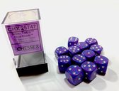 Set de dés Chessex Silver Tetra moucheté D6 16 mm (12 pièces)