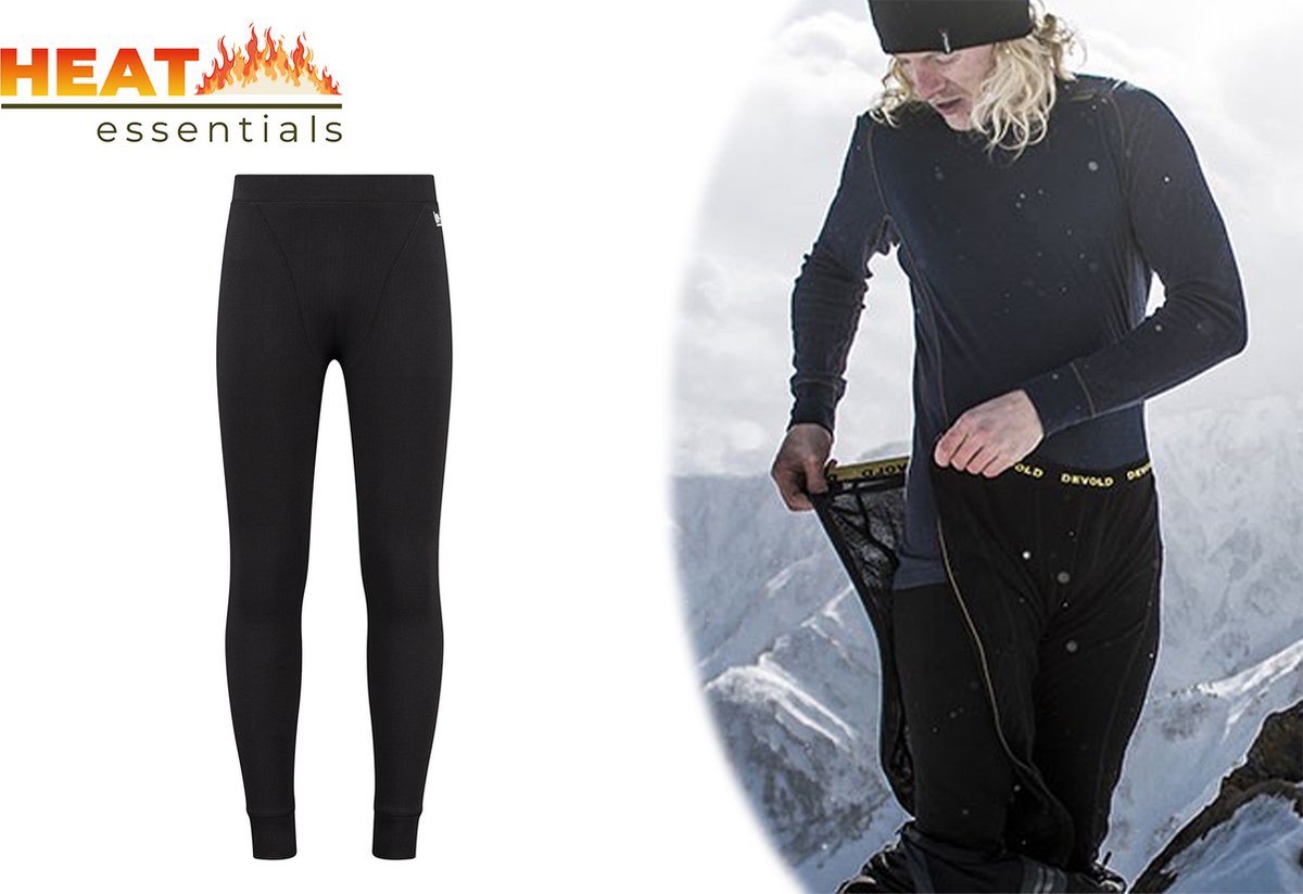 Heat Essentials - Thermo Ondergoed Heren - Thermobroek Heren - Zwart - XL - Thermo Kleding Heren - Thermo Legging Heren - Ook als Thermo Set verkrijgbaar