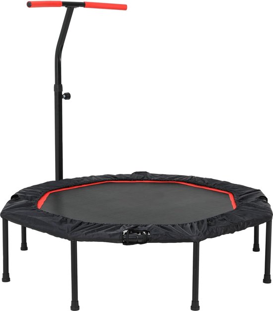 Trampoline De Fitness Pliable 101 Cm - Silencieux, Charge 150 Kg - Poignée Réglable - Pour Intérieur Et Extérieur - Entraînement Maison Efficace