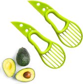 Narimano® 2 stuks avocadosnijder gereedschap - professionele avocado-gereedschap 3-in-1 multifunctionele , avocadosnijder, Groen