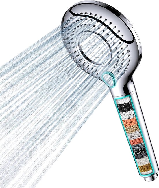 Douchekop met filter, hogedruk handdouche met filtratie in 15 lagen, 1
