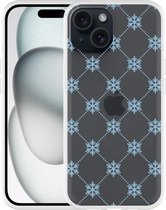 Cazy Hoesje geschikt voor iPhone 15 Snowflake Pattern