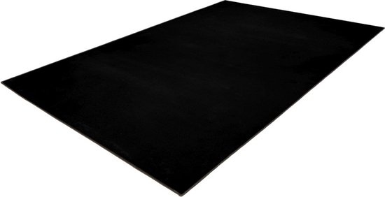 Lalee Loft - Vloerkleed - Tapijt – Karpet - laagpolig - Superzacht -effen Fluffy - wasbaar - met antislip- rabbit- 120x170 cm Zwart