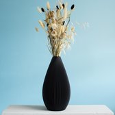 Slimprint Vaas VENUS voor Droogbloemen, Mat Zwart, 18.8 x 35 cm, Gemaakt van Gerecycled Kunststof