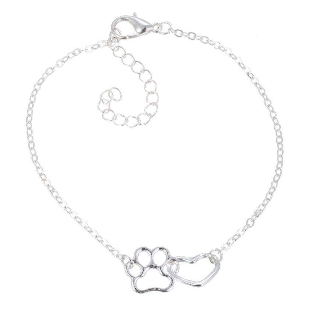 Lumici® | Pootafdruk Armband - Hond - Dog - Hondje - Huisdier - Pootje - Afdruk - Dier - Dieren - Woef - Waf - Bracelet - Cadeau Voor Vrouwen - Moederdag Cadeau - Valentijn - Liefde - Verrassing - Goud & Zilver