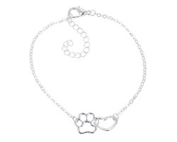 Lumici® | Pootafdruk Armband - Hond - Dog - Hondje - Huisdier - Pootje - Afdruk - Dier - Dieren - Woef - Waf - Bracelet - Cadeau Voor Vrouwen - Moederdag Cadeau - Valentijn - Liefde - Verrassing - Goud & Zilver