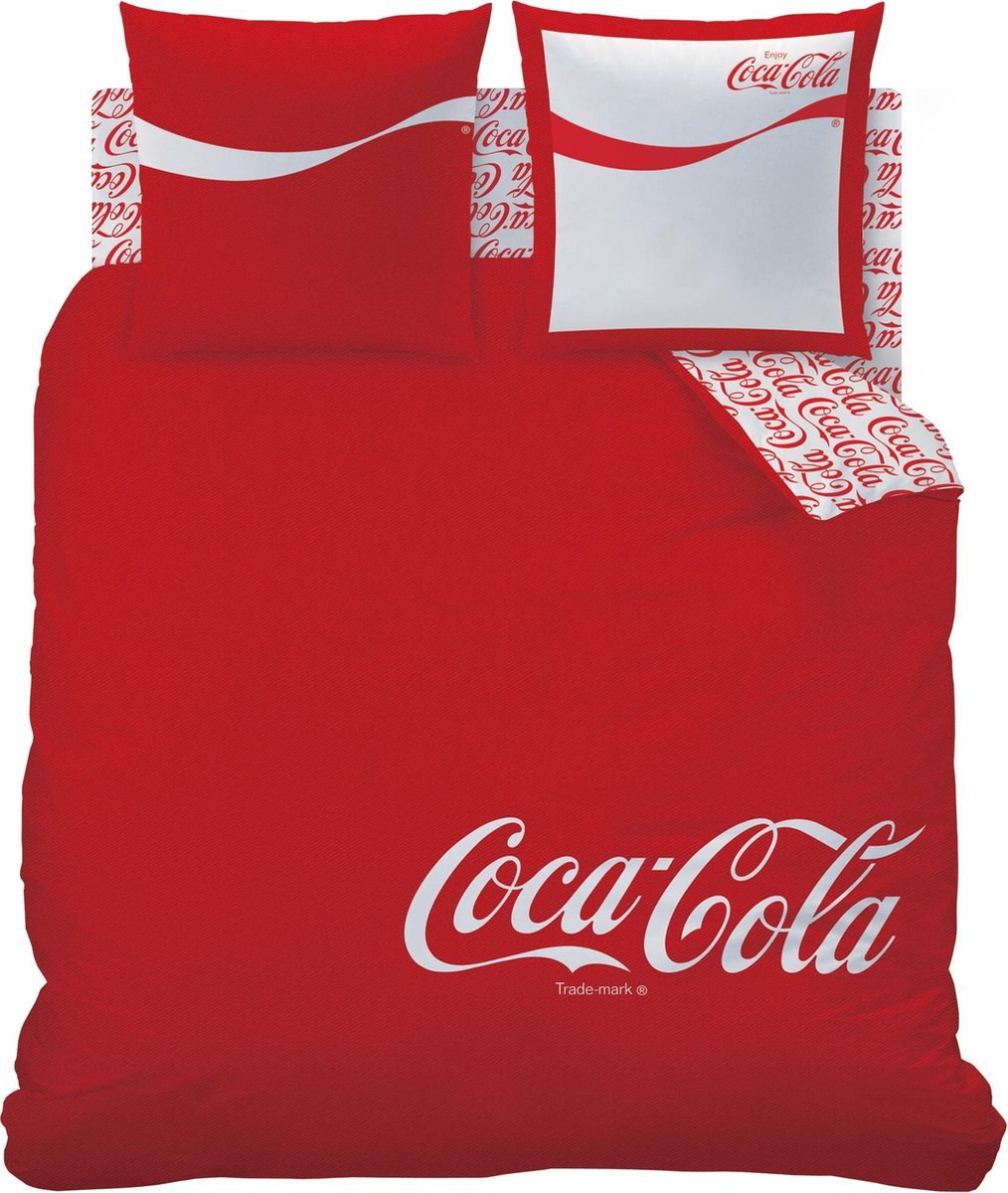 Housse de couette Denim Coca Cola - Double - 240 x 220 cm - Rouge | bol