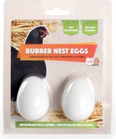 Blister - Rubber Nest-eieren - wit - 56mm - nest aanduiding en je kippen zijn sneller broeds - Stevig - Niet breekbaar - Lange levensduur