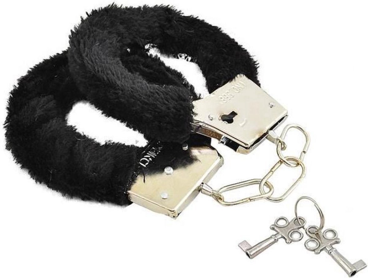 Goedkoopste CHPN - Handboeien - Pluche handboeien - Handboeienset - Zwart - Met slot (2 sleutels) - Erotiek - Sexspeeltjes - BDSM - Cadeau