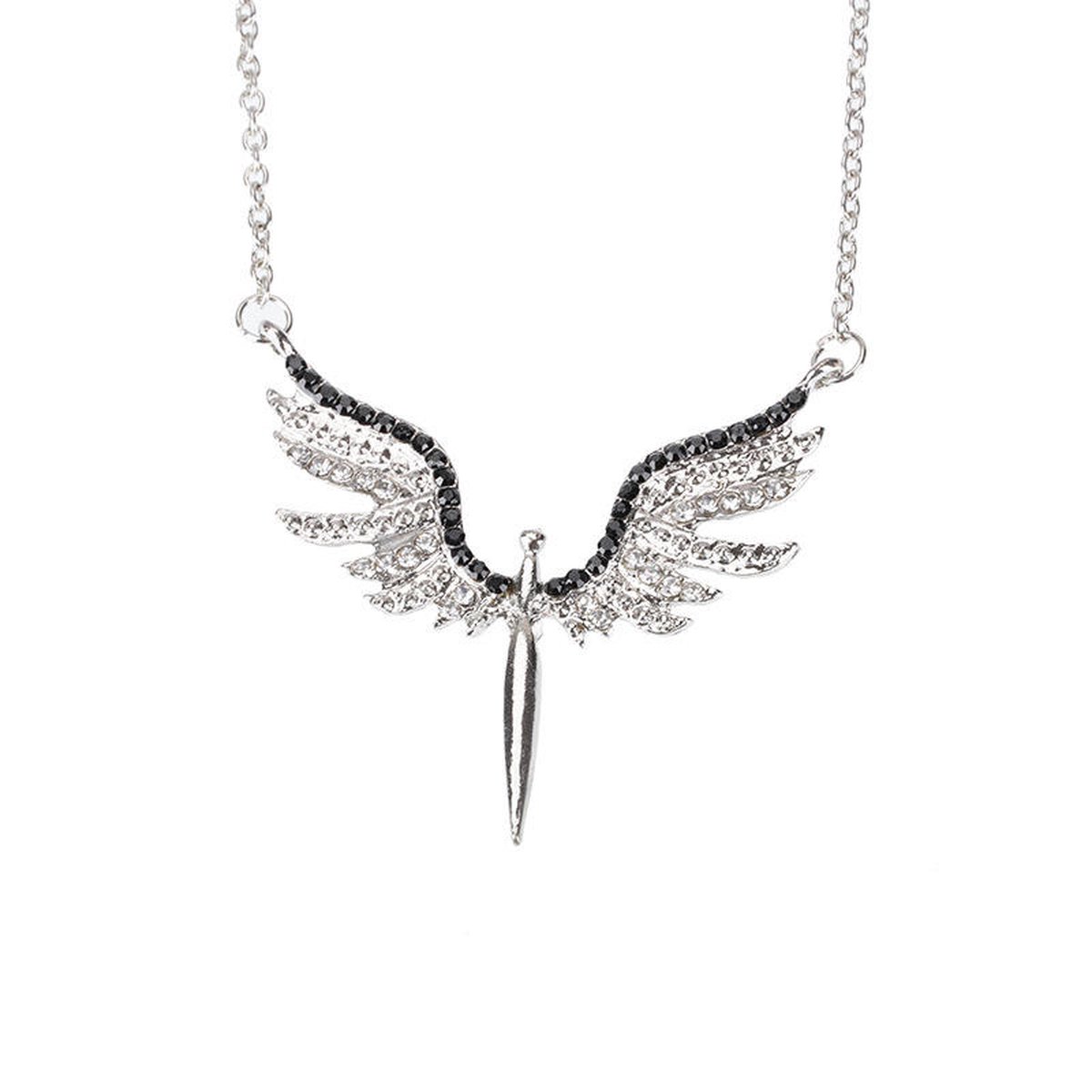 Lumici® | Inlaid Angel Necklace - Ingelegde Engel Ketting - Schatje - Engels - Gelovig - Heilig - Angel - Geluk - Vrienden - Kristal - Steentjes - Cadeau Voor Vrouwen - Moederdag Cadeau - Valentijn - Liefde - Verrassing