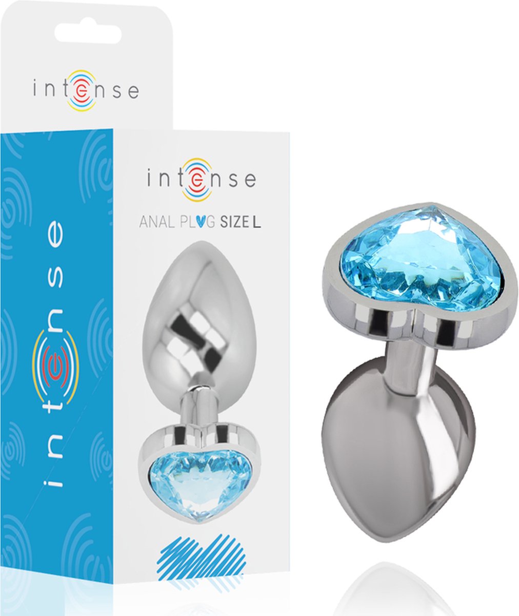INTENSE ANAL TOYS | Intense - Metal Aluminum Anal Plug Heart Blue Size L | Buttplug | Sex Toys voor Vrouwen | Sex Toys voor Mannen