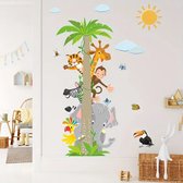 Muursticker Kinderkamer - Babykamer - Cartoon Dieren - Jungle - Palmboom - 50x75cm - Jongen - Meisje