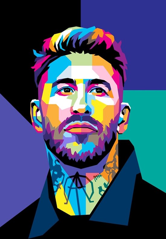 Sergio Ramos Poster - Voetbal - Wanddecoratie - posters - formaat 50x70cm - S744