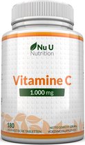 NuU Nutrition - Vitamine C 1000mg - 180 Tabletten - Half jaar voorraad