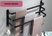 Foofy® Badkamer Droogrek - Wand Droogrek - Handdoekenrek - 3 Traps - Zwar - Design