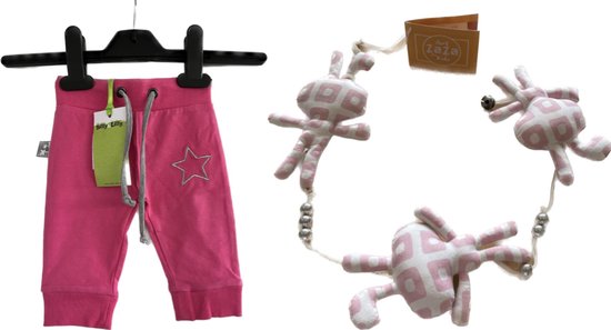 Setje - Billy Lilly - broek - babykleding - roze - ster - meisjes + boxmobiel - roze 3