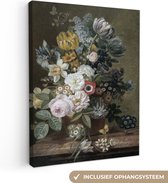 Toile - Peinture Nature morte aux fleurs - Eelke Jelles Eelkema - Maîtres anciens - 90x120 cm - Décoration d'intérieur - Chambre à coucher