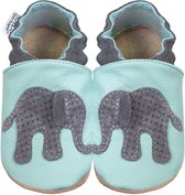 Hobea helderblauwe babyslofjes met olifant maat 26/27