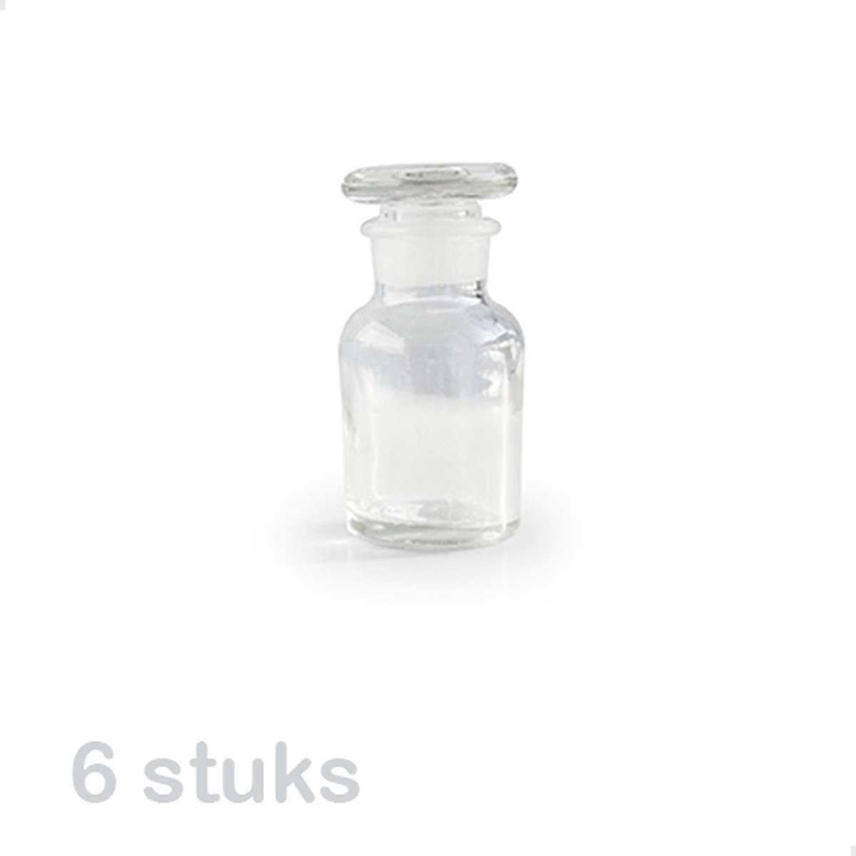 6 stuks Apothekersflesjes - 60 ml - Transparant - Doopsuiker - Bedankjes - Traktatie - Decoratieve Flesjes