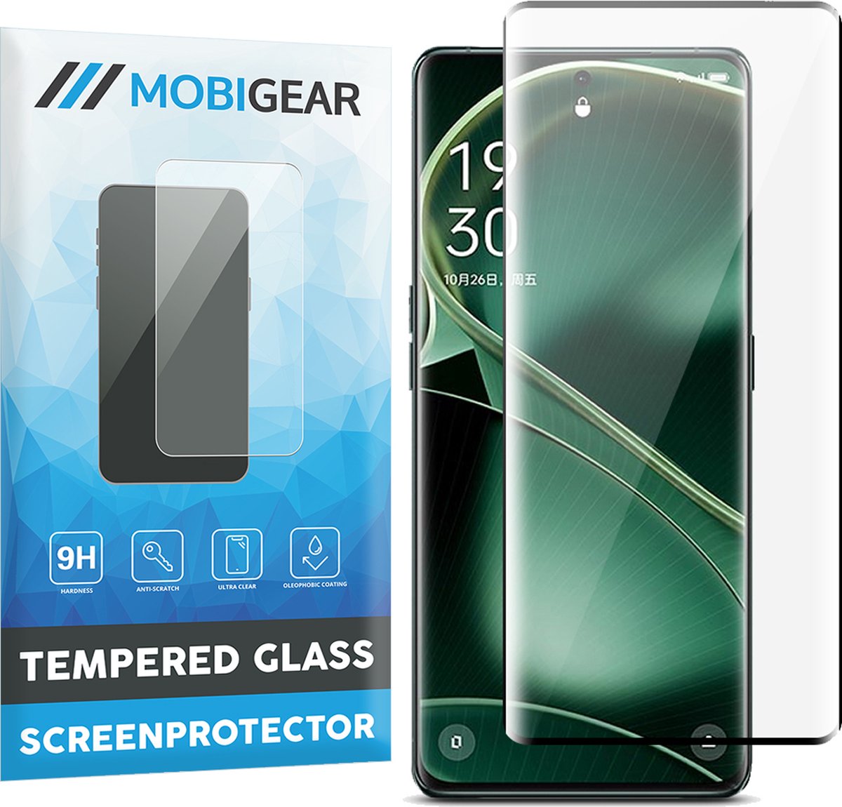 Mobigear Screenprotector geschikt voor OPPO Find X6 Glazen | Mobigear Premium Screenprotector - Case Friendly - Zwart