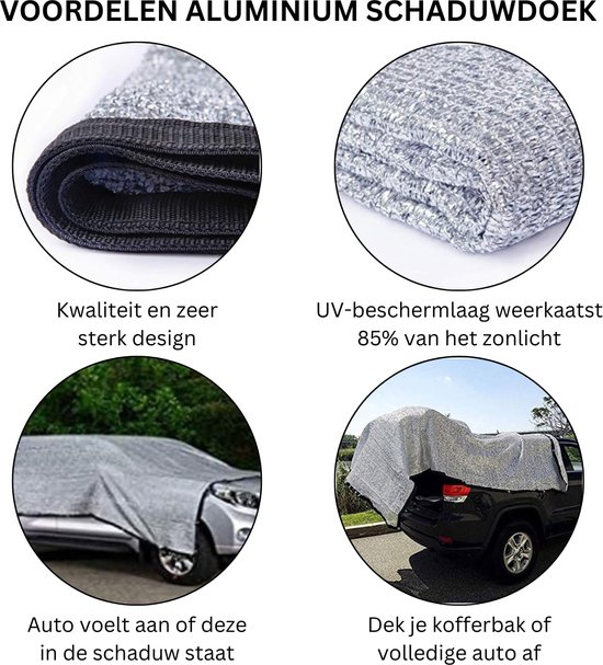 AMANKA 6x4 reflecterend aluminium schaduwdoek