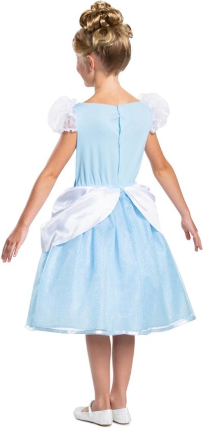 Smiffy's - Assepoester Kostuum - Disney Assepoester Deluxe Blauwe Prinses - Meisje - Blauw - Medium - Carnavalskleding - Verkleedkleding