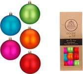 Inge Christmas Mini kerstballen - 32x stuks - gekleurd - glas - 3 cm