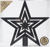 Inge Christmas piek - ster vorm - zwart met glitters - 21 cm