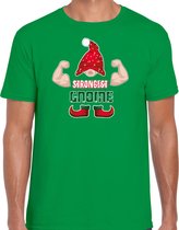 Bellatio Decorations fout kersttrui t-shirt heren - Sterkste gnoom - groen - Kerst kabouter M