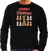 Bellatio Decorations foute kersttrui/sweater heren - All I want for Christmas - zwart - piemel/penis L
