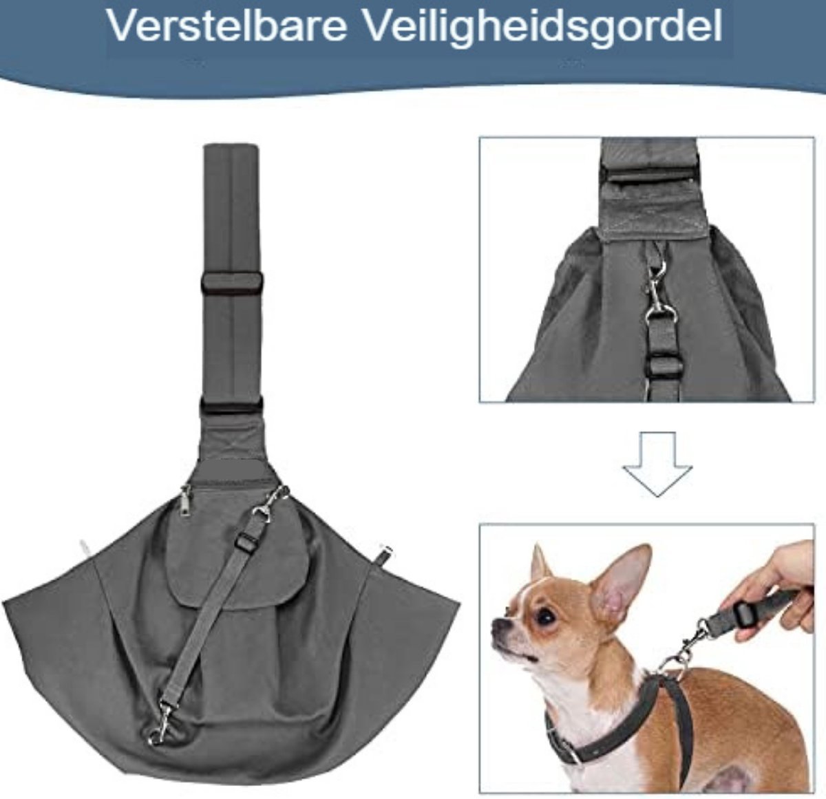 thumbnail: Hond Draagzak - Ademende Huisdier Sling, Voor Kleine Honden, Schouder Drager