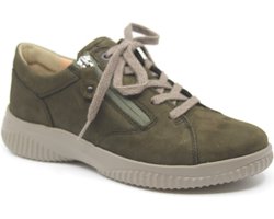 Hartjes, 162.1801/29 91.00, Olijf kleurige dames veterschoenen met rits