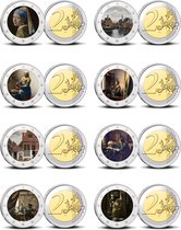 2 Euro munt kleur Vermeer complete set 1/8