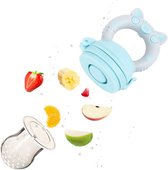 Kay - Fruitspeen inclusief bijtring - Blauw/Grijs. Geschikt voor baby's van 4 maanden en ouder - BPA-vrij