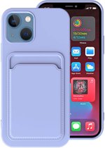 siliconen hoesje Smartphonica iPhone 14 avec porte-cartes - Violet / Back Cover