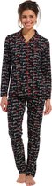 Pyjama Rebelle à boutons complets 21232-462-6 - Zwart - 44
